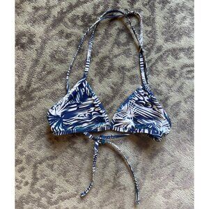 Jolyn White and Blue Triangle Bikini Top